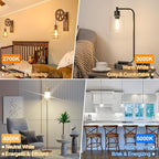 Vintage LED Edison Bulbs 60 Watt Equivalent Dimmable 7W ST58 LED Filament Light Bulbs Daylight White 5000K Antique Style Lighting High Brightness 800LM E26 Medium Base Clear Glass Home Office, 12 Pack