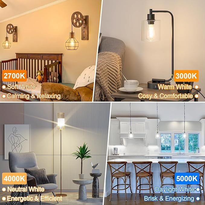 Vintage LED Edison Bulbs 60 Watt Equivalent Dimmable 7W ST58 LED Filament Light Bulbs Soft White 2700K Antique Style Lighting High Brightness 800LM E26 Medium Base Clear Glass for Home Office, 12 Pack