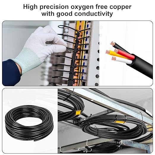 18 Gauge Wire 4 Conductor,18 AWG Electrical Wire Stranded PVC Cord Oxygen-Free Copper Cable,50FT 4 Core Pure Copper Flexible Cable Wire for LED Lamp Lighting Strips Automotive (50FT, 18AWG-4C)…