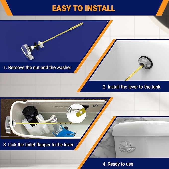Toilet Handle Replacement (Chrome Polished, Side Mount)