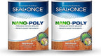Seal-Once Nano+Poly Penetrating Wood Sealer with Polyurethane - Premium Waterproof Sealant -2 Gallon & Redwood