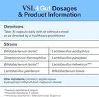 VSL4 Gut Health, Probiotics for Digestive Health, Probiotic Capsules for Gut Support and Regularity in Women & Men, Potent, Multi Strain Probiotic Supplement, 30 Billion CFU Per Capsule, 30 Pack