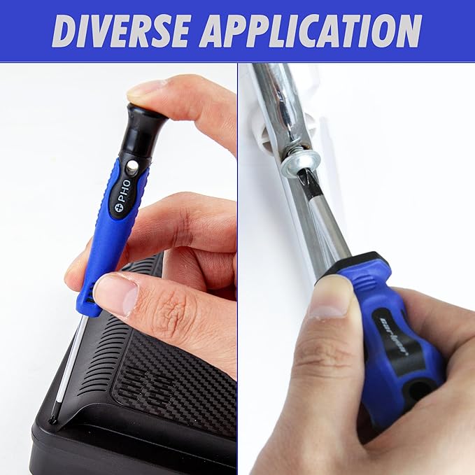 CARTMAN 10-Piece Magnetic Screwdriver Set 6 Phillips and 4 Flat, Professional Cushion Grip Hand Tools Set