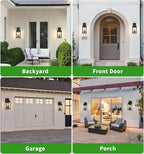 tewei 2-Pack Outdoor Wall Lights, 20'' Porch Light Outdoor Wall Sconce Lantern, Modern Black Exterior Lighting Fixture Wall Mount, Outside Light for House Garage