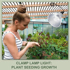 Macarrie 8 Pack Clamp Lamp Light with Aluminum Reflector, 6ft SPT-2 18awg Cord and Adjustable Stand Fixture, up to 150 Watt, E26 Socket, No Bulb(5.5 Inch)