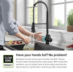 KRAUS Britt Touchless Sensor Commercial Single Handle Pull Down Kitchen Faucet in Matte Black, KSF-1691MB