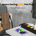 Metal 12 Outlet Mountable Power Strip, Surge Protector Heavy Duty Cord Wide Spaced and Wall Mount Metal Powerstrip for Outdoor, Desk, Garage, Industrial, Shop and Indoor (15ft)