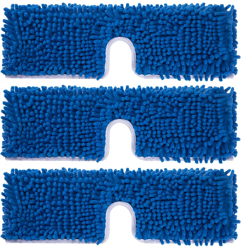 3 Pack Mop Heads Replacement Compatible for Oceda Dual-Action Flip System, Dry and Wet Used, Chenille Double Sided Mop Refills Head for Most Hardwood Floors
