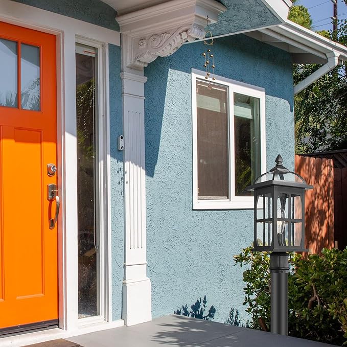 Darkaway Large Outdoor Post Lights Lamp Posts Outdoor Lighting, 21.7inch Waterproof Aluminum Post Lights Exterior Light Fixtures with Glass,Overside Fence Pole Lights for Porch Yard Patio Garage