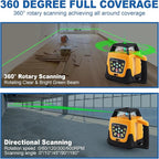 Automatic Self Leveling Rotary Laser, 1650ft Green Beam Laser Level with Receiver Remote Control, 360 Rotating Horizontal Vertical Transit Level (Rotary Laser Level Kit)