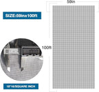 NeatiEase Window Screen Roll, 59"x100' Adjustable Flexible Fiberglass Screen Door Mesh - DIY Replacement Kit for Patio Porch Door Windows and Sliding Screen Doors(Black)