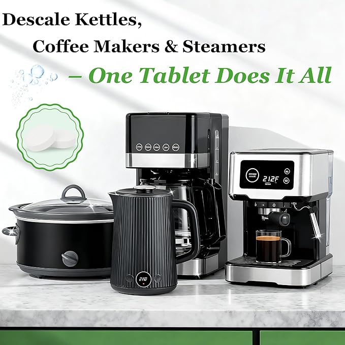 Ice Machine Cleaner Descaler Tablets (32pack) with 2 cleaning brushes,ice maker cleaner Ideal for Frigidaire,Opal,GE Profile, Kitchenaid countertop units.Removes Lime Scale,Calcium.