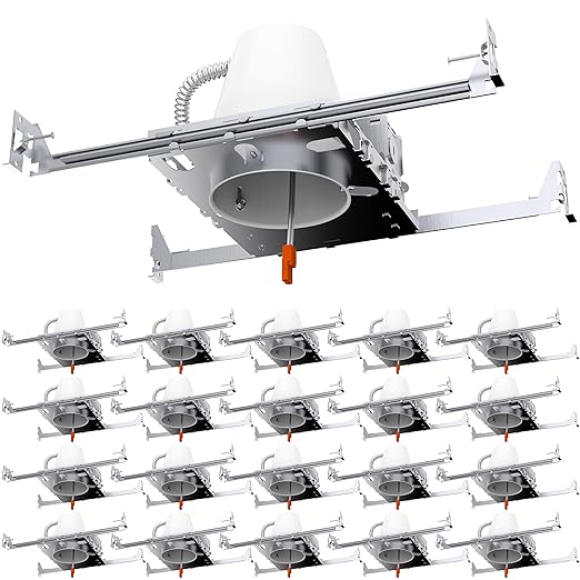 Sunco 20 Pack 4 Inch Can Lights Housing New Construction, Recessed Can Housing for Ceiling, Hard Wired, TP24 Connector, 120-277V, Air Tight Steel, IC Rated, Easy Install UL