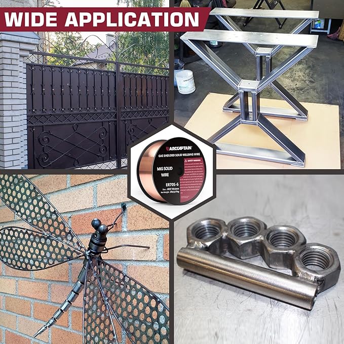 ARCCAPTAIN MIG Welding Wire, MIG Wire ER70S-6 2Lbs Gas Solid Carbon Steel Low Splatter MIG Welding Wire Compatible With Lincoln Miller Forney Harbor Welder 1KG (0.023" 2Lb)