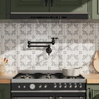 FORIOUS Pot Filler Faucet Matte Black, Folding Stretchable Solid Brass Wall Mount Commercial Traditional Faucet Over Stove with Antique Double Joint Swing Arm for Kitchen Restaurant Vintage