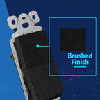 LIDER Brushed Black Minimalist Design Decorator Switch, Frameless Paddle Wall Light Switch, On/Off Rocker Switch, Single Pole, Residential Grade, UL Listed, 3 Wire, 15A 120-277VAC, 5 Pack