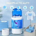INTERGREAT Portable Washing Machine, 6.6 Lbs Mini Washer Machine, Single Tub Laundry Small Washer for Apartments, Dorms, RV, Traveling, Blue