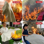 Emergency Fire Blanket for Home and Kitchen Safety - 100% Glass Fiber 40 * 40 Inches Fire Blanket for Kitchen, Car, Office, and School - Fire Blankets Emergency for Home (4 Pcs)