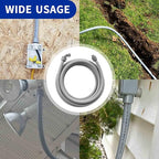 (1/2" Dia * 25 Feet) Yariwiz Flexible Electrical Conduit Liquid Tight PVC Conduit Kit with 3 PCS Coupling, 3 PCS Elbow and 7 PCS Strap, Sealtight Seal Flex Liquidtight Wire Outdoor Non Metallic Grey