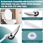 Enhon 2 Pack Universal Toilet Flush Handle Replacement Kit, Compatible with American Standard 738995-0020A Champion4 Toilet Handle Parts Left Hand Trip Lever, White Flusher Handles Repair Kit