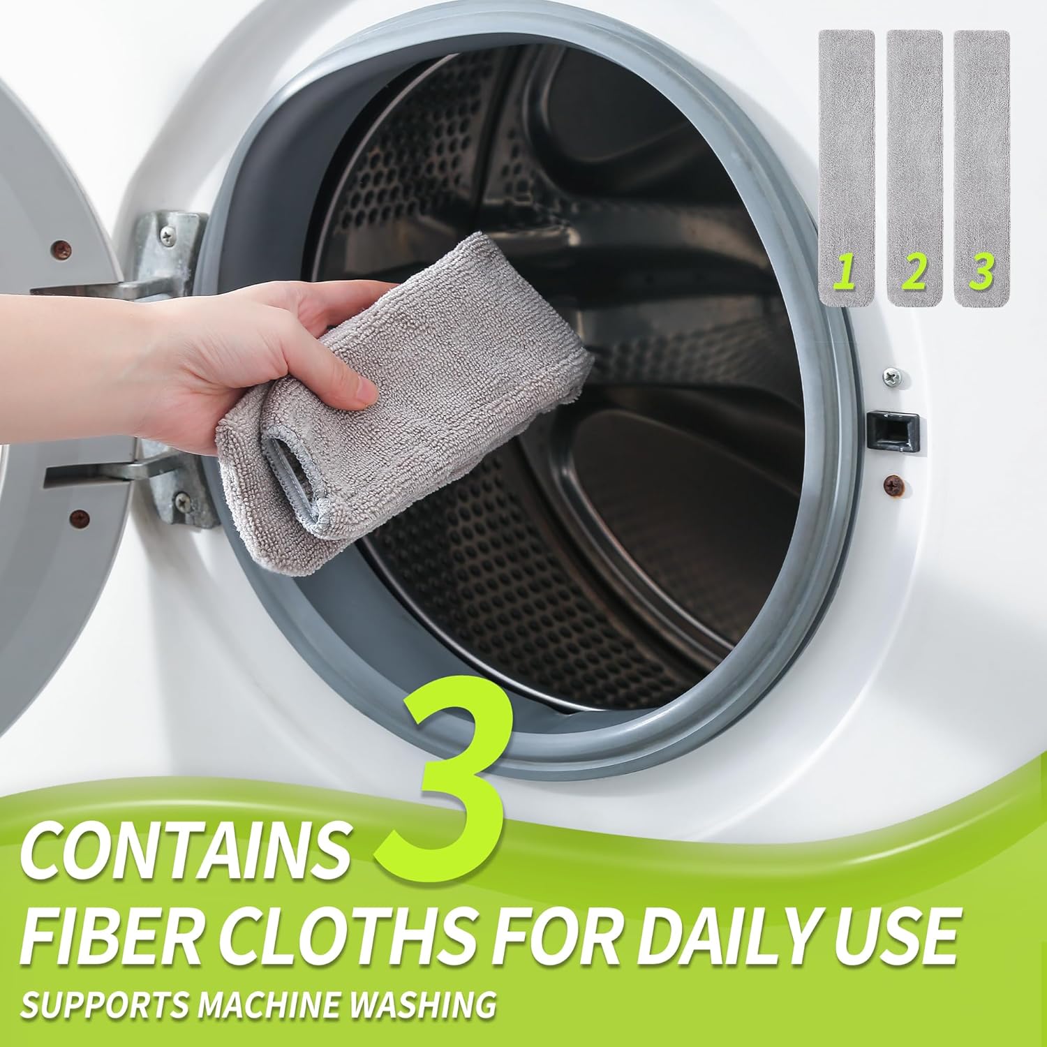 Skinny Duster with Extension Pole for Under Furniture, Under Appliance Cleaning Tool with 3 Microfiber Dusting Cloths, Retractable Flat Duster for Under Refrigerator, Tight Spaces, Gap