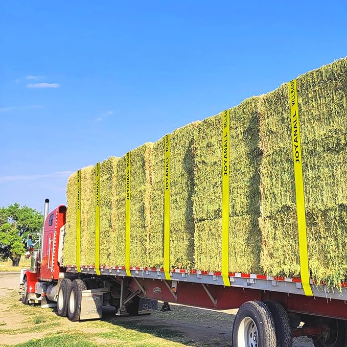 Cargo Straps for Trucks, 4 Inch x 30FT Truck Strap for Flatbed Trailer, Heavy Duty Tie Down w/Flat Hooks WLL# 5400lbs, Tie Down Winch Strap Flatbed Trailer (10 Pack)