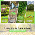 Garden Leaf Rake,16.5” Wide Plastic Leaf Rake for Lawn with 30” Long Handle, Plastic Yard Raking Tools for Lawn Turf Leaves Grass Thatch Debris Pine Needle Cleanup, Lightweight for Kids