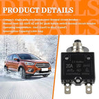 HUWREW 20 Amp Push Button Circuit Breaker 125-250V AC 50V DC L1 Series Manual Reset Thermal Circuit Breaker 20A Thermal Overload Protector (Pack of 2)