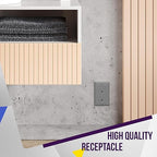 ENERLITES, Gray Decorator Receptacle Outlet, Tamper-Resistant, Residential Grade, 3-Wire, Self-Grounding, 2-Pole, 15A 125V, UL Listed, 61501-TR-GY