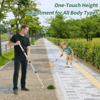 Crack Weeder Tool,2-in-1 Crack Weeder & Moss Remover Brush,33-61 Inch Adjustable Handle，Weed Removal Tool for Weeding Between pavers, Sidewalk, Driveway Crack, Patio Crevice