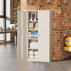 Greenvelly Metal Storage Cabinets, 72” Steel Garage Storage Cabinet with Doors and 4 Shelves, Metal Tool Cabinet, Steel Filing Cabinet for Home Office, Basement, Garage, School(Grey)