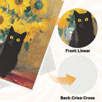 Oil Painting Swedish Dishcloths for Kitchen, 6 Pack Black Cat Wall Art Reusable Paper Towels Washable, Absorbent Dish Rags for Washing Dishes Housewarming Gifts