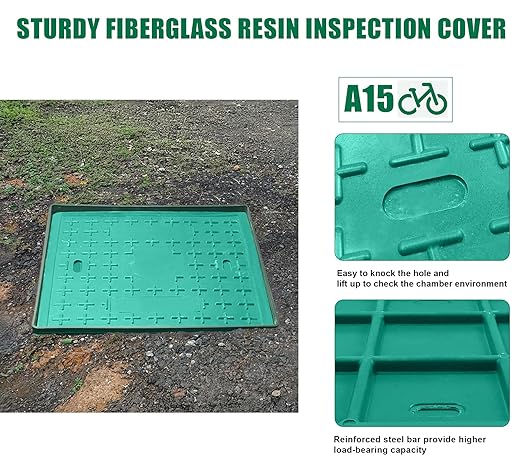 20x20x20in Underground Splice Boxes W/FRP Inspection Lid Large Enclosure Pit Precast Polyethylene Distribution Pull Box Access Electrical Junction Drillable Tapered Wiring Cable Chamber