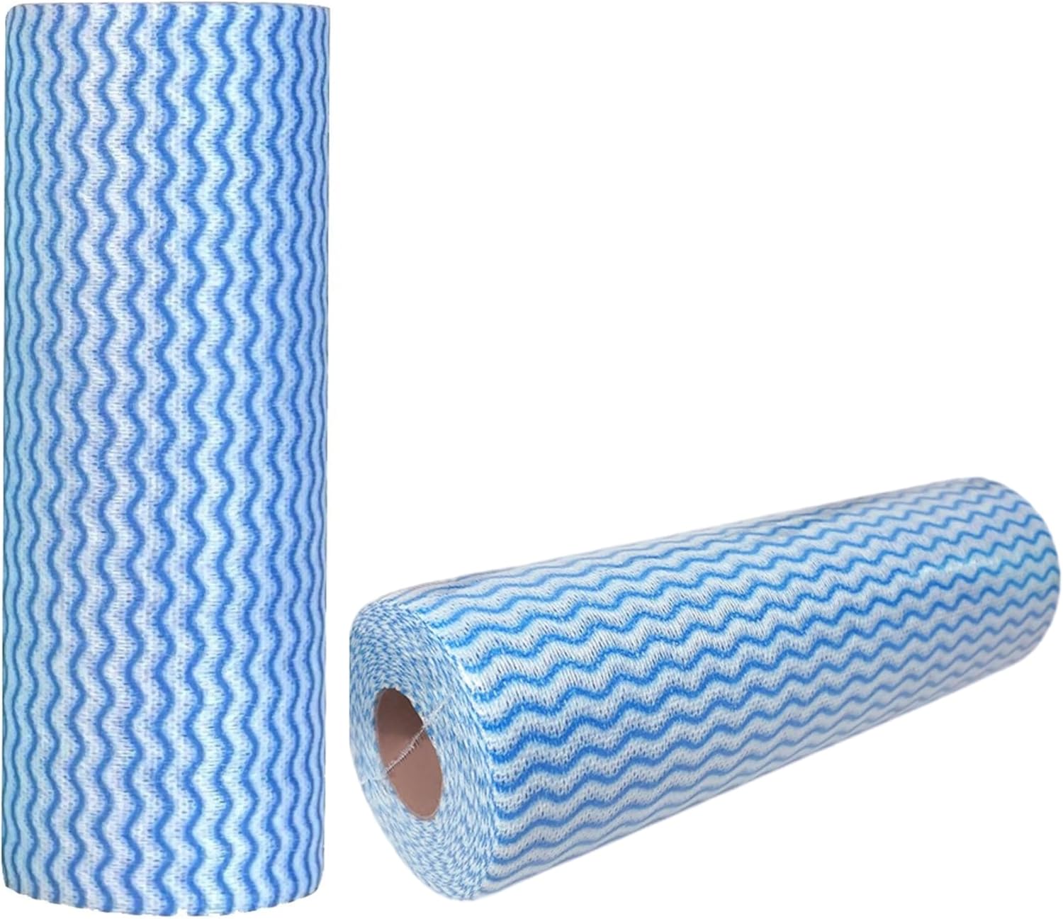 Reusable Cleaning Cloths Kitchen Paper Towels Washable Rolls Dish Cloths Dish Towels Handi Wipes,Quick Dry,Blue, 50 Ct/Roll,Total 2 Rolls