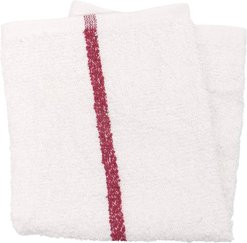 Arkwright Qwick Wick Bar Mop Towels Bulk - (Pallet of 4200) 100% Cotton Quick Dry, Super Absorbent Multipurpose Cleaning Rags for Restaurants, Kitchen, Bathroom, Hotel, 16 x 19 in, Red Stripe
