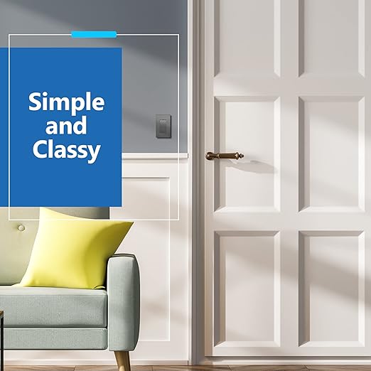 LIDER Minimalist Design Matte Finish Lighted Decorator Switch, Frameless Paddle Light Switch with Locator Light, Grounding Screw, 15A 125V, UL Listed, LS15-1P-SG, Space Gray