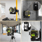 Laser Level Pole, Firecore Upgraded 12 ft. Telescoping Laser Pole with Tripod and Multifunctional Mounting Clamp, Adjustable Bracket with 1/4"-20 Laser Mount for Rotary and Line Laser Level- FLP370CX