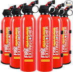 6 Pack Fire Extinguisher for Home with Mount - Upgraded 8-in-1 Portable Fire Extinguisher for Car Vehicle Boat House Kitchen, Water-Based Fire Extinguisher for A, B, C, K Fires