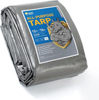 GUARD SHIELD Heavy Duty Tarp 12x16 Feet Silver/Black Multi Purpose Thick Waterproof Poly Tarp Cover 10mil