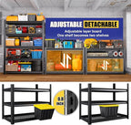 Garage Shelving-3500 lbs 5 Tier Storage Shelves,Adjustable Heavy Duty Metal Shelving Unit and Storage Large Wire Rack,Utility Steel Shelf for Warehouse Industrial Pantry Basement -72"x59"x20",Black