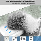 Microfiber Duster Kit High Reach Ceiling Fan Duster with Extendable Pole 100" Telescoping Cobweb Duster for Cleaning, Bendable Head Washable Duster for Ceiling, Fan, Furniture