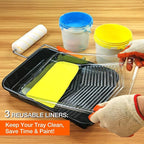 King Origin 31 Piece Paint Roller Kit, 9" & 4" Paint Rollers, Brushes, Extension Pole, Paint Trays & Accessories | Professional House Painting Supplies for Walls, Ceiling & Trim