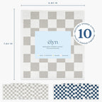 ELYN Swedish Dishcloths, Reusable & Washable Sponge Cloths, Absorbent Cleaning Paper Towels for Kitchen, Dishes, Counters and More, 10 Pack, Grey & Navy Pattern