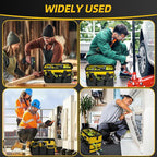 Tool Bag, Portable Tool Box Organizer Adjustable Shoulder Strap, Carry Tool Tote Heavy Duty Tool Storage Bag With Wide Mouth,Tool Bags for Men Mechanic EngineerGift - L, Yellow & Black