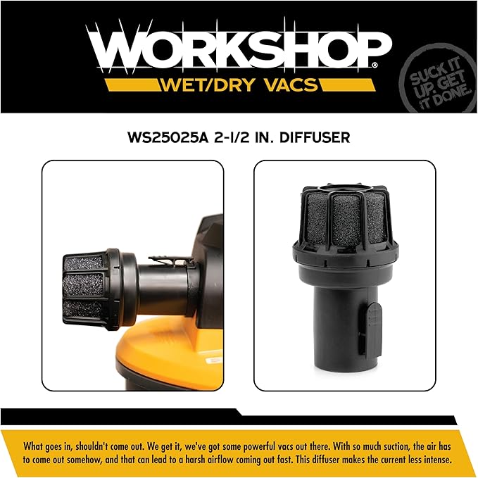 WORKSHOP Wet/Dry Vacs 2.5" Muffler/Diffuser