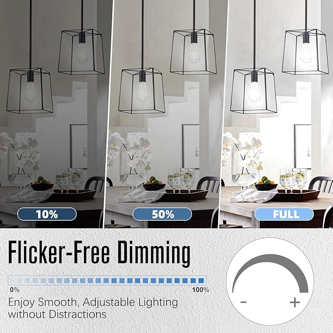 Edison Bulbs Dimmable, E26 LED Bulb 60 watt Equivalent, Cool White 4000K, ST58 Vintage Light Bulbs, 90+ CRI, 6W 600LM, E26 Medium Base, Clear Glass, 24 Pack