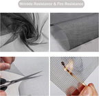 Window Screen Replacement Kit, 59'' x 106'' Fiberglass Screen Mesh with Rolling Tool and Screen Retainer Spline, DIY Adjustable Screen Door Mesh for Window, Door and Patio, Black