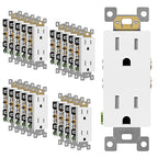 ENERLITES 20 Pack White Decorator Receptacle, Standard Electrical Wall Outlet, 15A 125V, Self-Grounding, 2-Pole, 3-Wire, 5-15R, UL Listed, 61502-TR-W, Tamper Resistant