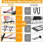 PLKOW Wall-Mounted Ski Rack, Skis Storage Rack for Garage Shed with Top Storage Shelf, Customizable Spacing, Supports Up to 560 lbs, 2-Pack