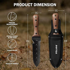 Hori Hori Garden Knife, Garden Tools with Sheath for Weeding,Planting,Digging, 7" Stainless Steel Blade with Cutting Edge, Full-Tang Walnut Wood Handle with Hanging Hole